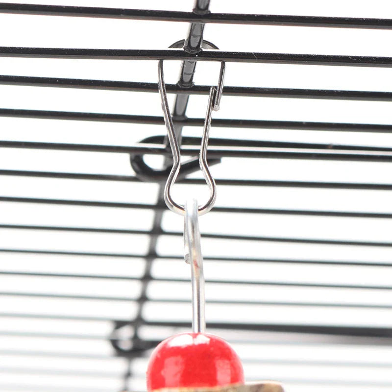 Parakeet Wooden Chew Toy, Hanging Wood Cookies for Pecking and Chewing, Great for Parrots, Macaws, African Grays & Conures