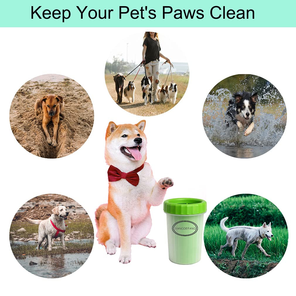Dog Paw Cleaner, Dog Cat Paw Washer, Quickly and Effectively Clean Muddy Pet Paws Medium (Green)