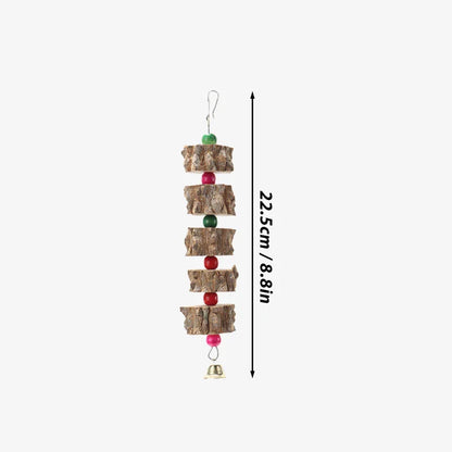 Parakeet Wooden Chew Toy, Hanging Wood Cookies for Pecking and Chewing, Great for Parrots, Macaws, African Grays & Conures