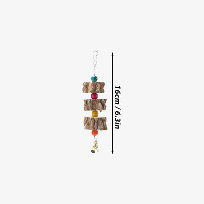 Parakeet Wooden Chew Toy, Hanging Wood Cookies for Pecking and Chewing, Great for Parrots, Macaws, African Grays & Conures